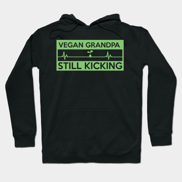Vegan Heartbeat Vegetarian Grandpa Grandparents Gift Hoodie by Freid